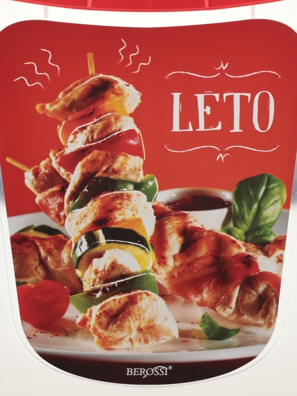 Контейнер для шашлыка c ручкой &laquo;Leto&raquo;, 6 л, пластик, прозрачный, крышка красная