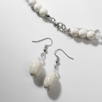 Набор 3 предмета: серьги, бусы, браслет &laquo;Натурель&raquo;, бусины №8, цвет белый, 42 см