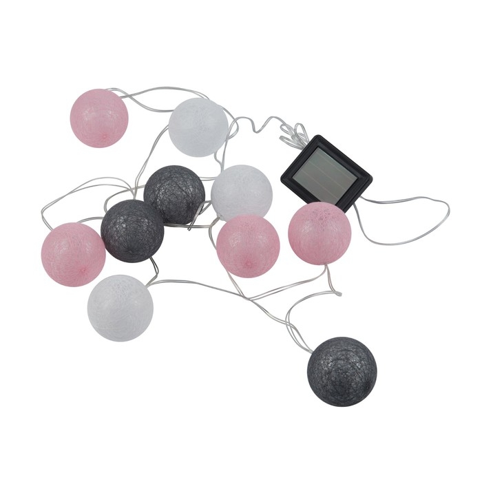 Садовая гирлянда на солнечной батарее &laquo;Клубки&raquo; Uniel, IP44, 1,8 м, теплый белый