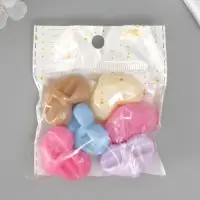 Бусина для творчества пластик "3D сердце с гранями" пастель МИКС 2,4х3,3х1,4 см