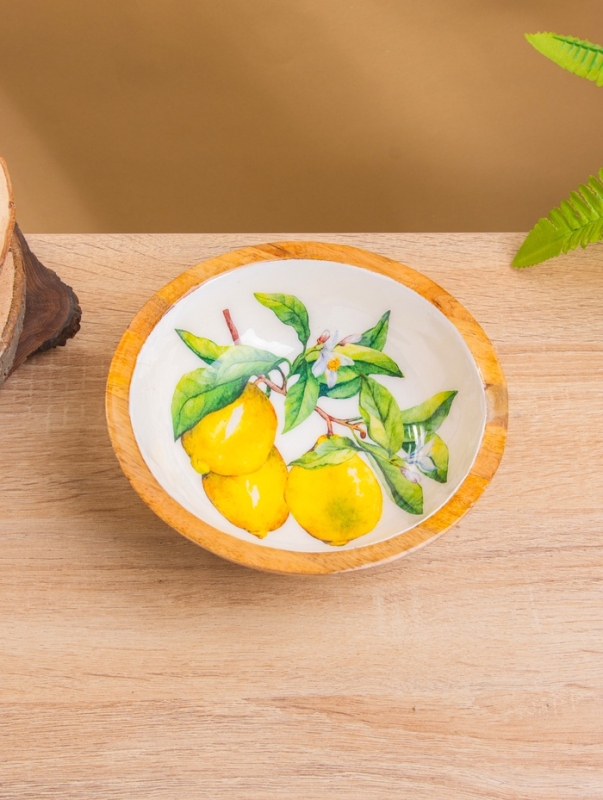 Миска "Лимоны" дерево манго 17,5х17,5х6,5 см