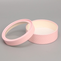 Коробка для макарун, кондитерская упаковка тубус с окном &laquo;Розовый&raquo; 16 х 16 х 5 см