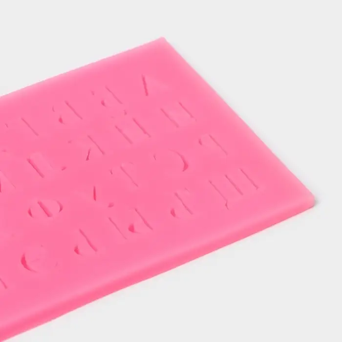 Молд &laquo;Алфавит&raquo;, силикон, 16&times;8.5&times;0.6 см, розовый