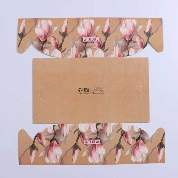 Коробка для капкейка, кондитерская упаковка, 4 ячейки &laquo;Магнолии&raquo;, 16 х 16 х 10 см