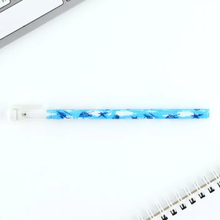 Ручка шариковая, синяя паста 0.5 мм с колпачком пластик &laquo;Танки&raquo;