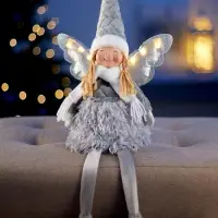 Фигура текстиль &laquo;Кукла в розовом&raquo; 70 см, 6 LED, AG10x3 (в компл.), Т/БЕЛЫЙ