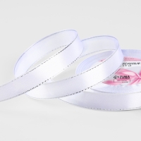 Лента атласная &laquo;Серебряные нити&raquo;, 15 мм &times; 23 &plusmn; 1 м, цвет белый №001