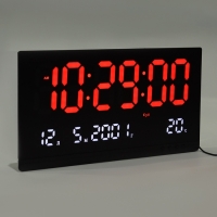 Часы электронные настенные, календарь термометр, 47.5 х 25.3 см, красные цифры 10.8 х 5.3 см 10766 Часы электронные настенные, календарь термометр, 47.5 х 25.3 см, красные цифры 10.8 х 5.3 см 10766