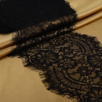 Кружево реснички, 215 мм &times; 3 &plusmn; 0,5 м, цвет чёрный