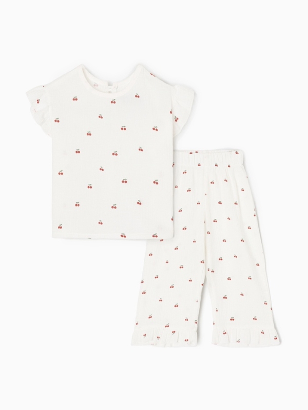 Пижама детская (футболка и брюки) KAFTAN "Вишенки" р.34 (122-128 см)