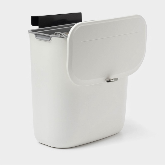 Ведро для мусора подвесное Доляна, 9 л, 2 вида крепления, белое Ведро для мусора подвесное Доляна, 9 л, 2 вида крепления, белое