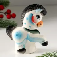 Сувенир Конь Буран большой, 11х10х4,5 см, гжель, цвет