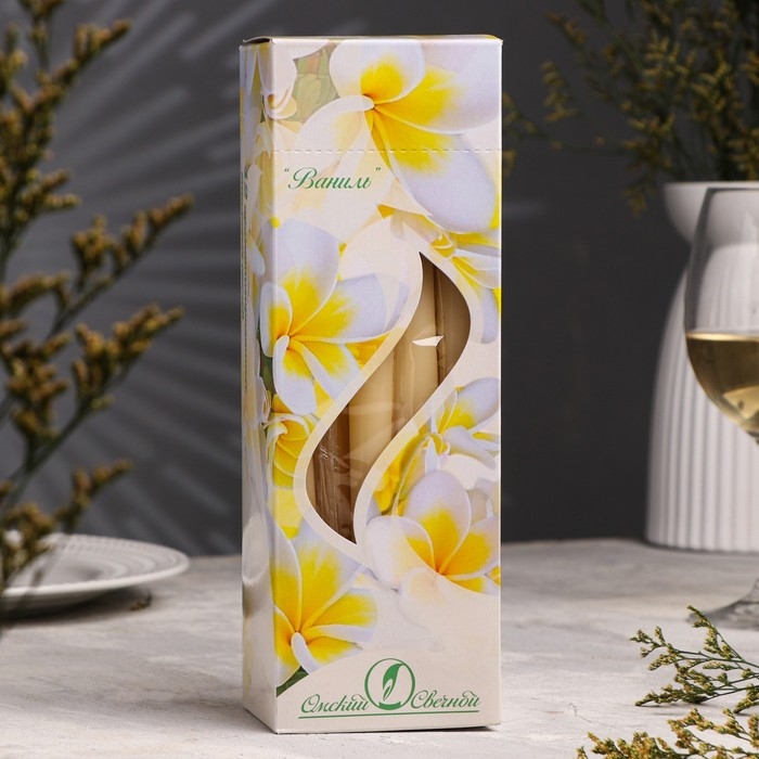 Свеча античная ароматическая "Ваниль", 2,3х 24,5 см, 5 ч, 55 г, бежевая