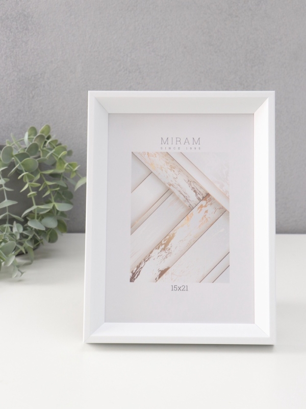 Фоторамка пластик "МИРАМ" 15х21 см, белый