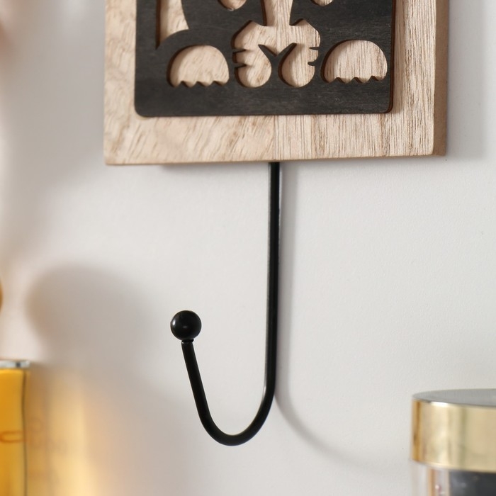 Крючки декоративные дерево Крючки декоративные дерево "Любопытный котик" 19,5х11х4,3 см