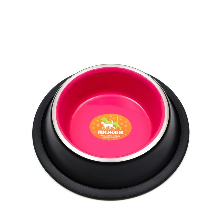 Миска с нескользящим основанием двухцветная универсальная, 225 мл, малиновая