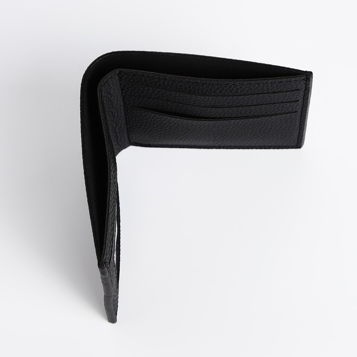 Портмоне мужское без застёжки, отдел для карт, для купюр, цвет чёрный Портмоне мужское без застёжки, отдел для карт, для купюр, цвет чёрный