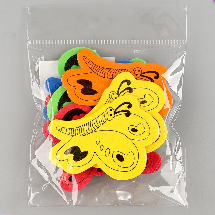 Набор фигурок из EVA на клеевой основе "Бабочки", 13 гр, цвет МИКС