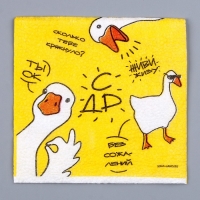 Салфетки бумажные однослойные &laquo;Гуси&raquo;, 24 &times; 24 см, в наборе 20 шт.