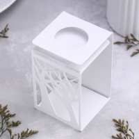 Подсвечник большой "Деревья" 7х7х11,5 см, белый