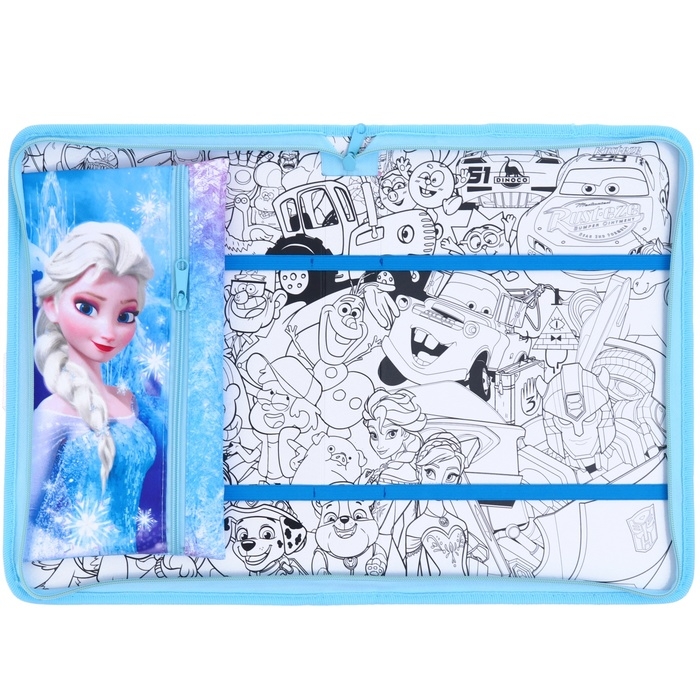 Папка для труда А4 с пеналом, на молнии, текстиль, Холодное сердце Папка для труда А4 с пеналом, на молнии, текстиль, Холодное сердце