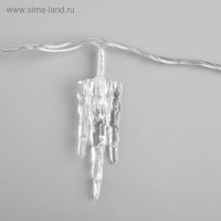 Гирлянда «Нить» 5 м с насадками «Льдинка», IP20, прозрачная нить, 20 LED, свечение мульти (RG/RB), мигание, 220 В Гирлянда «Нить» 5 м с насадками «Льдинка», IP20, прозрачная нить, 20 LED, свечение мульти (RG/RB), мигание, 220 В