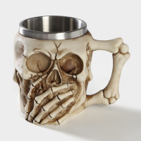 Кружка &laquo;Череп&raquo;, 400 мл, цвет бежевый