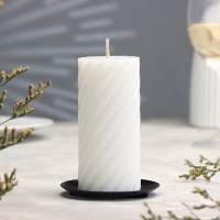 Подсвечник металл "Тарелка", 7,6 см, черный муар Подсвечник металл "Тарелка", 7,6 см, черный муар