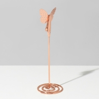 Ценникодержатель с зажимом &laquo;Бабочка&raquo;, 4,5&times;4,5&times;13 см, цвет розовое золото