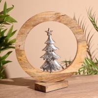 Сувенир интерьерный в деревянном кольце "Ёлка" 30х8х33 см Сувенир интерьерный в деревянном кольце "Ёлка" 30х8х33 см