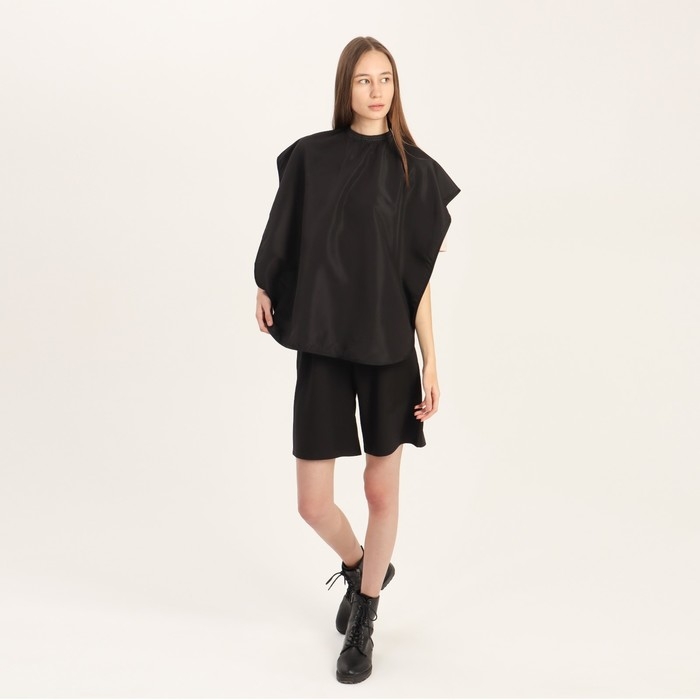 Пелерина парикмахерская, на завязках/крючках, цвет чёрный Пелерина парикмахерская, на завязках/крючках, цвет чёрный