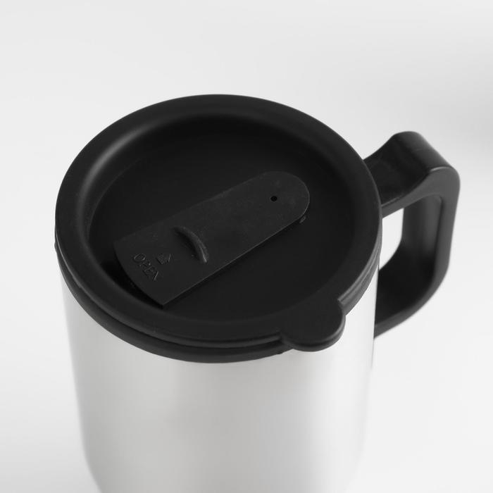 Термокружка Мастер К, 450 мл, 16&times;8.5 см, автомобильная, сохраняет тепло 4 ч, 16&times;8.5 см, нержавеющая сталь, серебристая