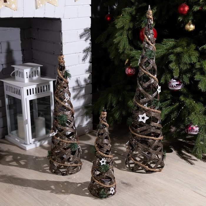 Светодиодная фигура «Конусы плетёные» 40, 60, 80 см, текстиль, металл, батарейки ААх2 (не в комплекте), свечение тёплое белое Светодиодная фигура «Конусы плетёные» 40, 60, 80 см, текстиль, металл, батарейки ААх2 (не в комплекте), свечение тёплое белое