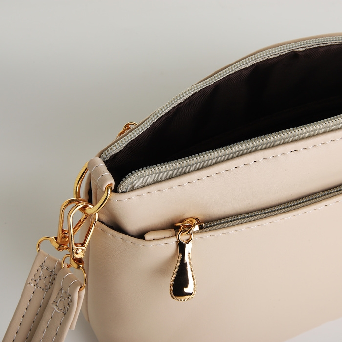 Сумка женская кросс-боди на молнии, цвет бежевый Сумка женская кросс-боди на молнии, цвет бежевый