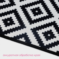 Набор ковриков для ванной и туалета Доляна &laquo;Грета&raquo;, 2 шт: 50&times;80, 40&times;50 см, цвет чёрно-белый