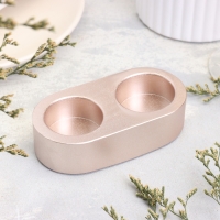 Подсвечник "Мрамор" из гипса для двух свечей овальный, 12х6х3см, шампань Подсвечник "Мрамор" из гипса для двух свечей овальный, 12х6х3см, шампань