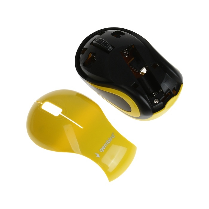 Мышь Gembird MUSW-615, беспроводная, оптическая, 1200 dpi, 1хAAA, USB, желтая Мышь Gembird MUSW-615, беспроводная, оптическая, 1200 dpi, 1хAAA, USB, желтая
