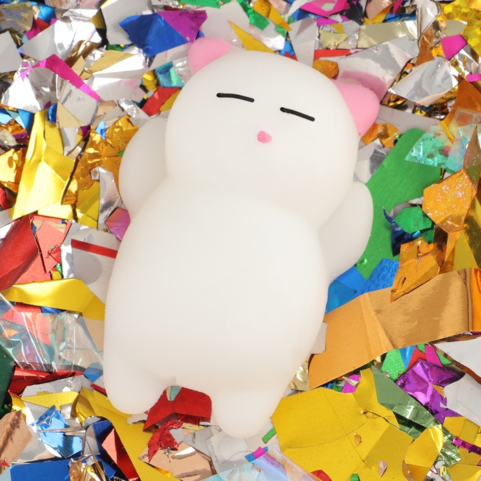 Хлопушка пневматическая "Котик" 30см серпантин+ мялка