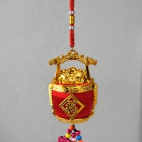 Колокольчик металл "Бочонок с золотом - богатство" 6,5х7,2х31,5 см