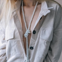 Бусы &laquo;Жемчуг&raquo; нить, шар №6, цвет белый, L=117 см