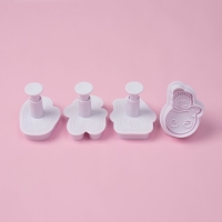 Плунжеры кондитерские Доляна &laquo;Зимняя сказка&raquo;, набор 4 шт, новогодние, пластик, белый