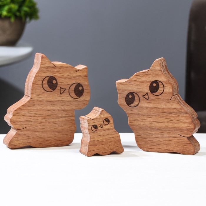 Сувенир-пазл Сувенир-пазл "Семья сов", 3 шт