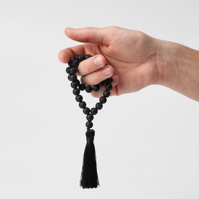 Чётки мусульманские шар №10 &laquo;Лава&raquo;, 35 бусин с перемычками