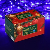 Гирлянда &laquo;Нить&raquo; 10 м, IP44, тёмная нить, 100 LED, свечение синее, 8 режимов, 220 В