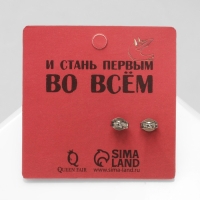 Серьги &laquo;Пусеты&raquo; стальные, линии, цвет серебро