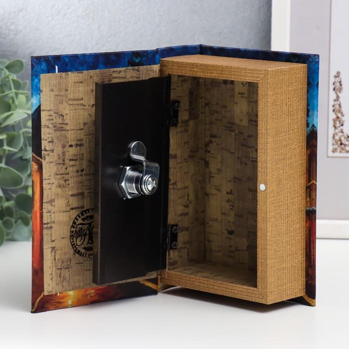 Сейф-книга дерево под шёлк "Улицы ночного города" 17х11х5 см