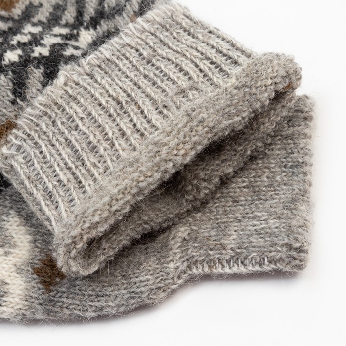 Носки мужские шерстяные, цвет серый, размер 25 Носки мужские шерстяные, цвет серый, размер 25