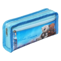 Пенал школьный на молнии Calligrata "Мишки", 2 отделения, голубой Пенал школьный на молнии Calligrata "Мишки", 2 отделения, голубой