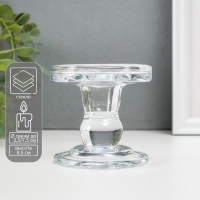 Подсвечник стекло на 1 свечу "Креманка" прозрачный 8,5х8,5х8,5 см