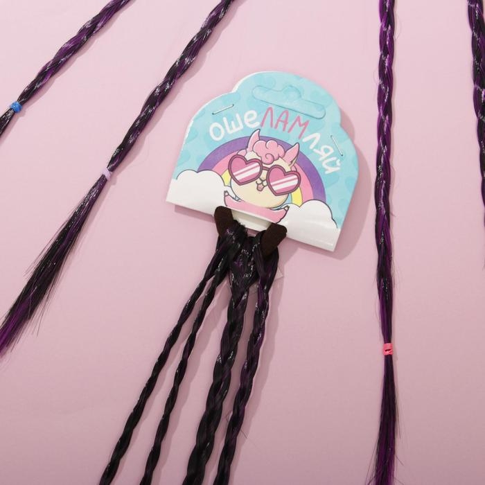 Резинки для волос , детские , цветные косички &laquo;Ошеламляй&raquo;, d=4 см.